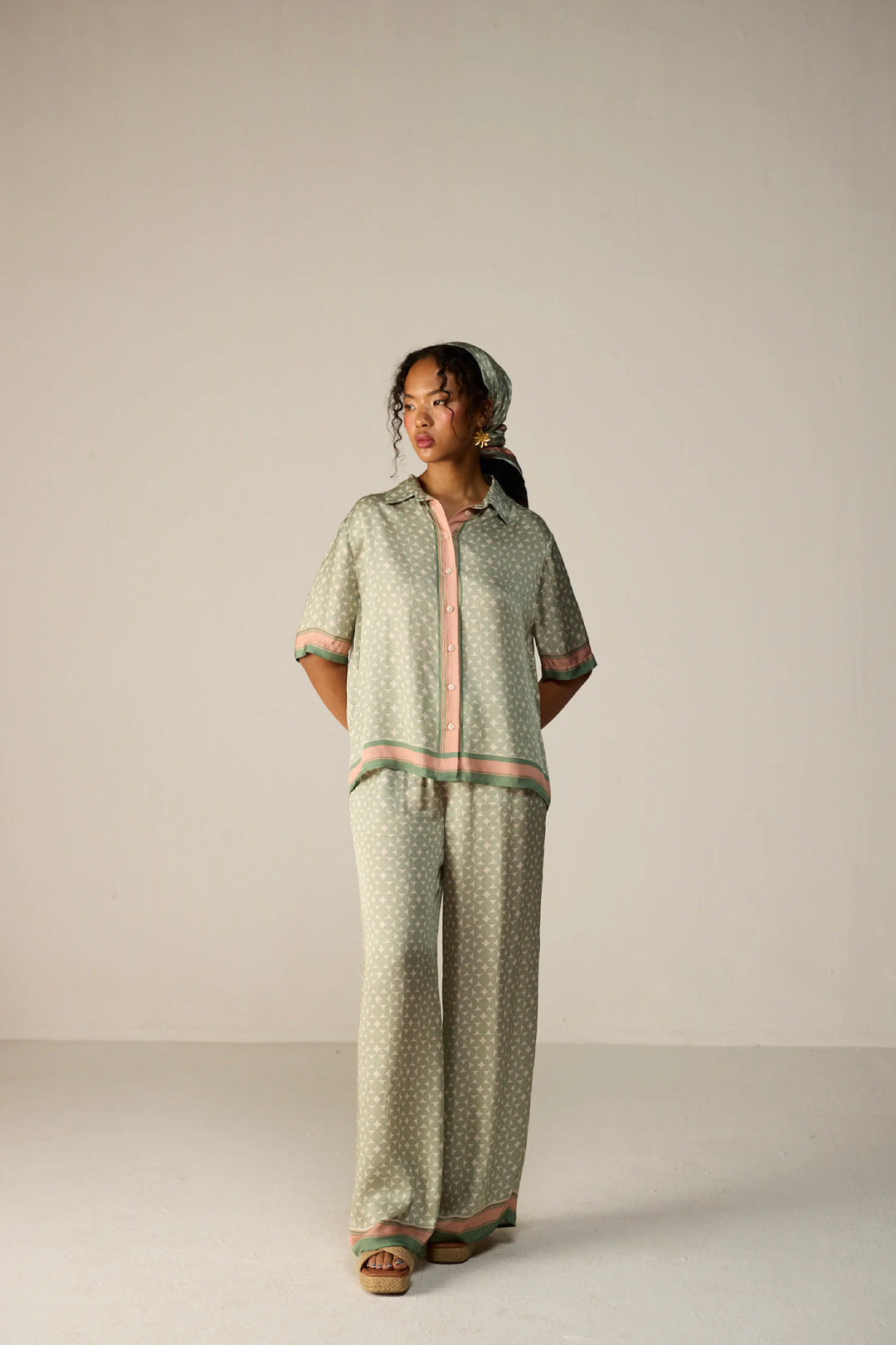 Noah Shirt Co-ord Set Green