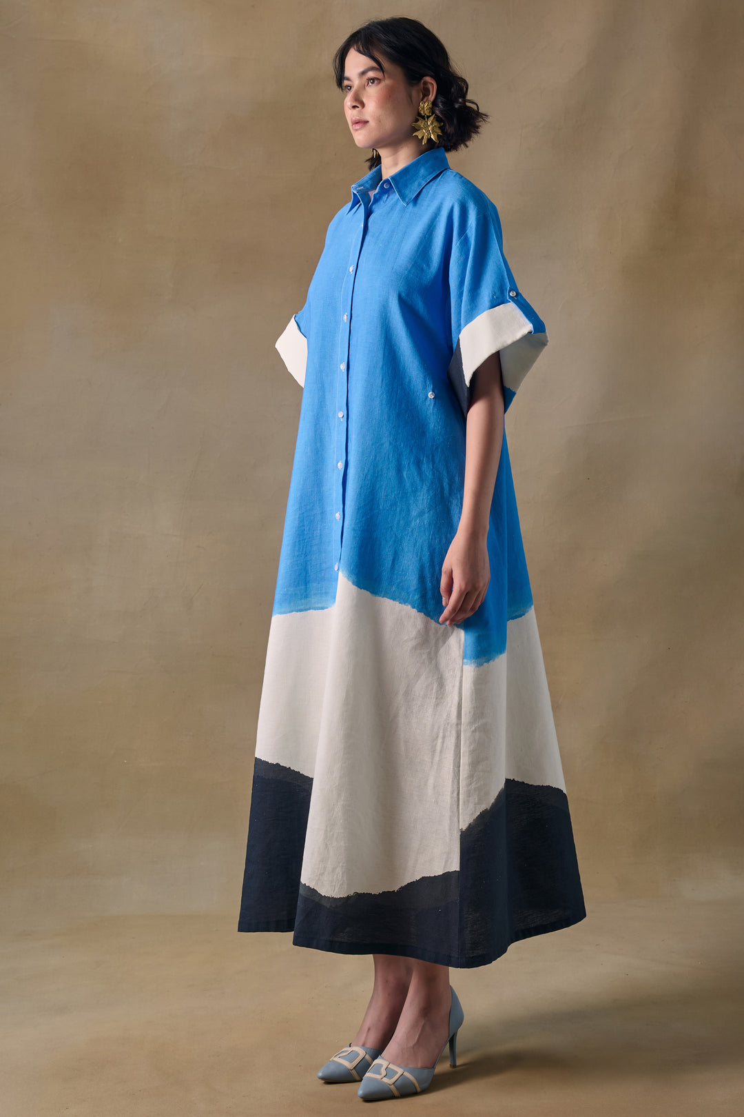 Blue Washed Asymmetrical Dress