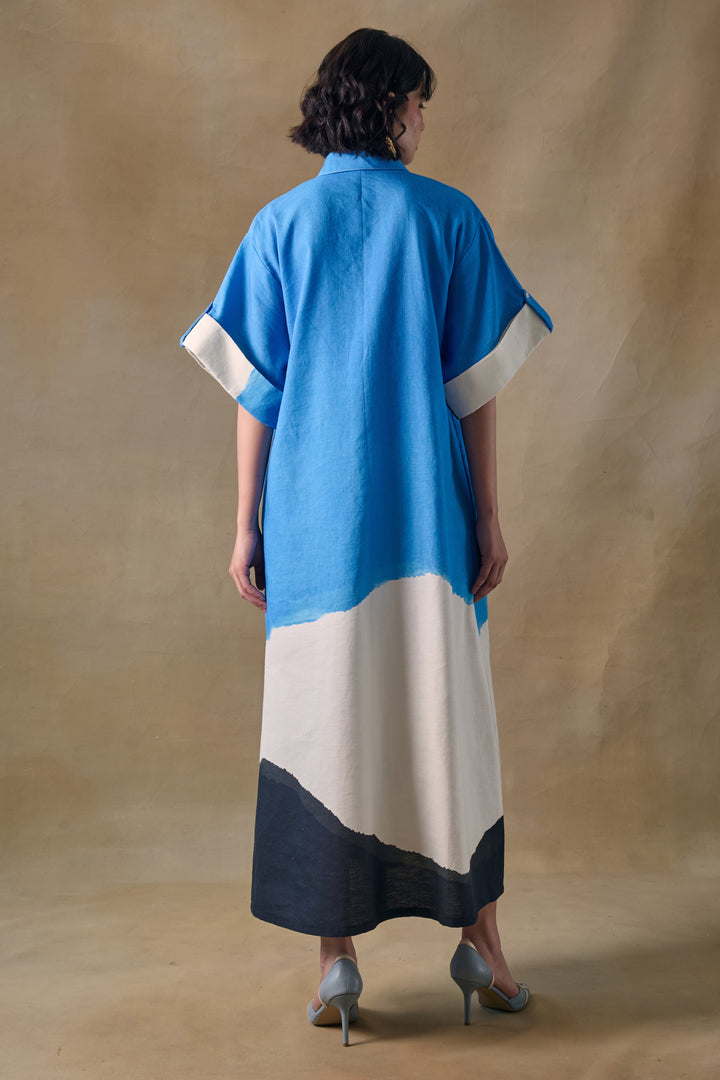 Blue Washed Asymmetrical Dress