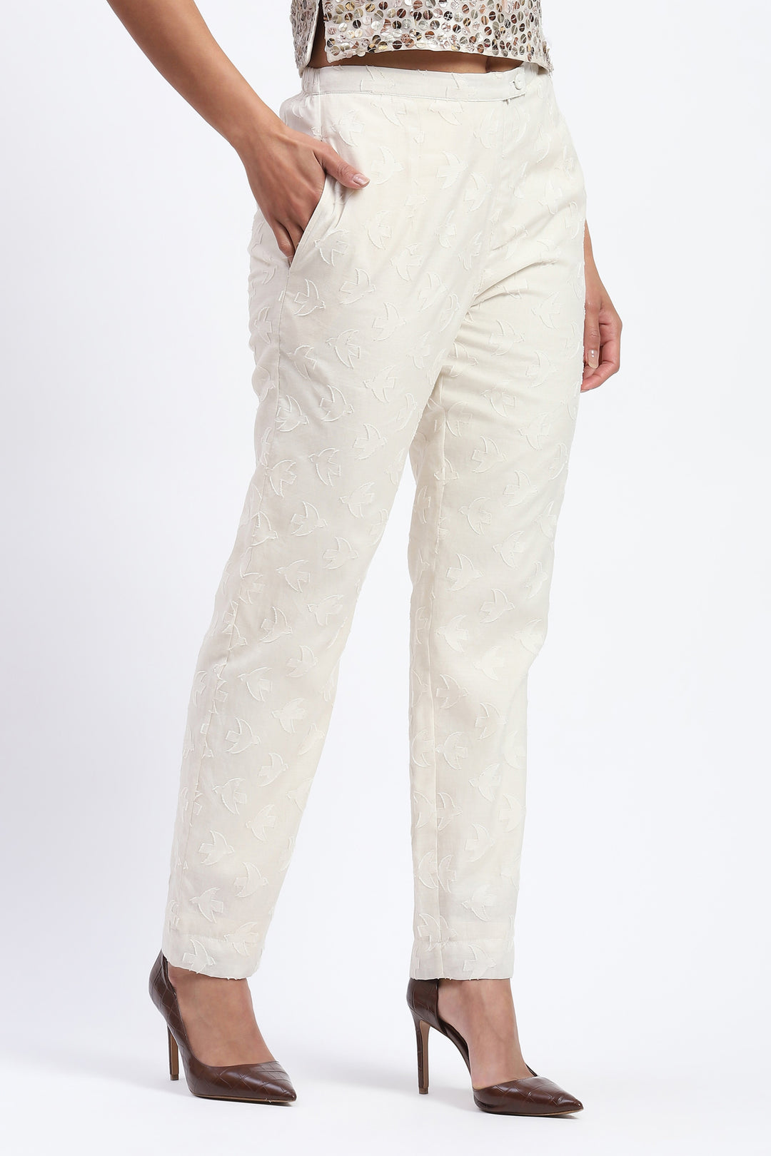 Bird Cutwork Trouser