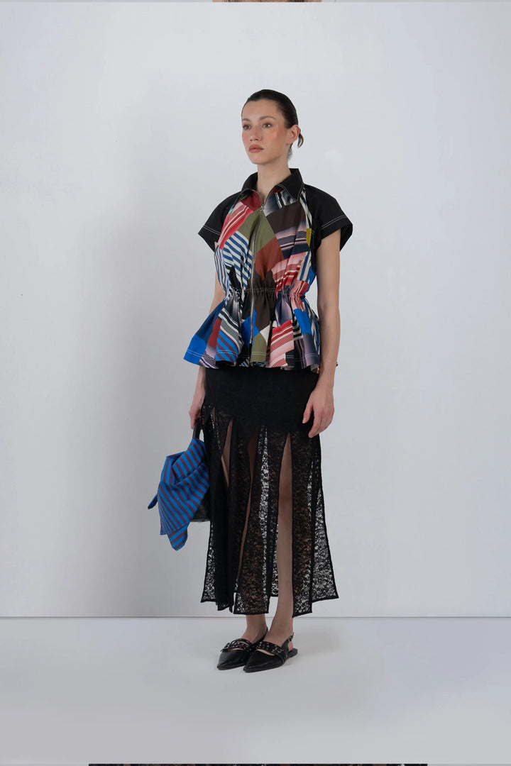 Patchwork Parka Top
