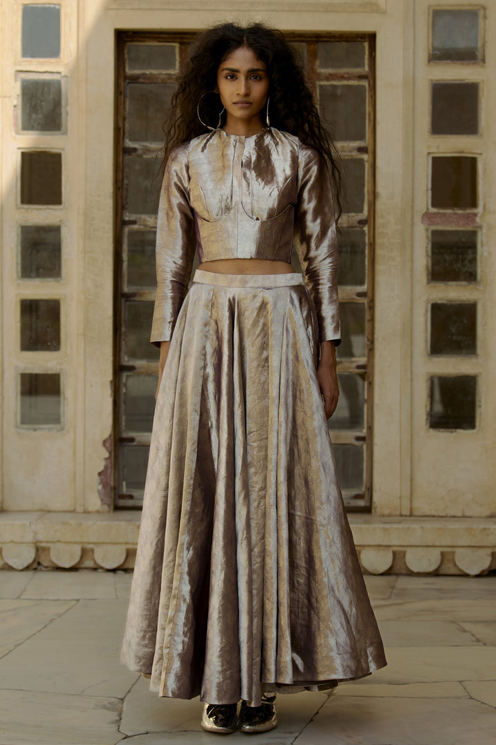 TISSUE BROCADE LEHENGA SET