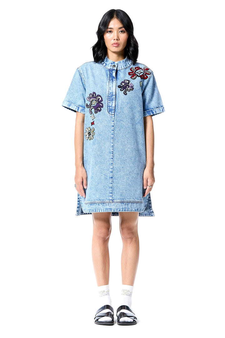 'Neo Glow' Denim Dress