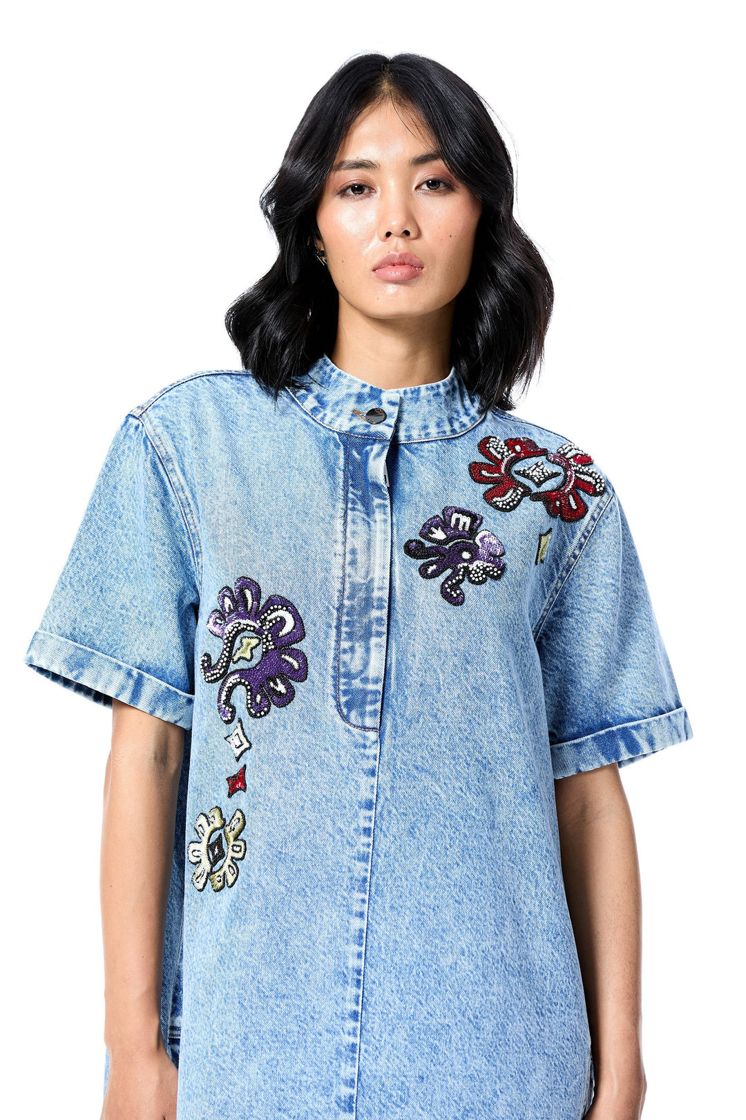 'Neo Glow' Denim Dress