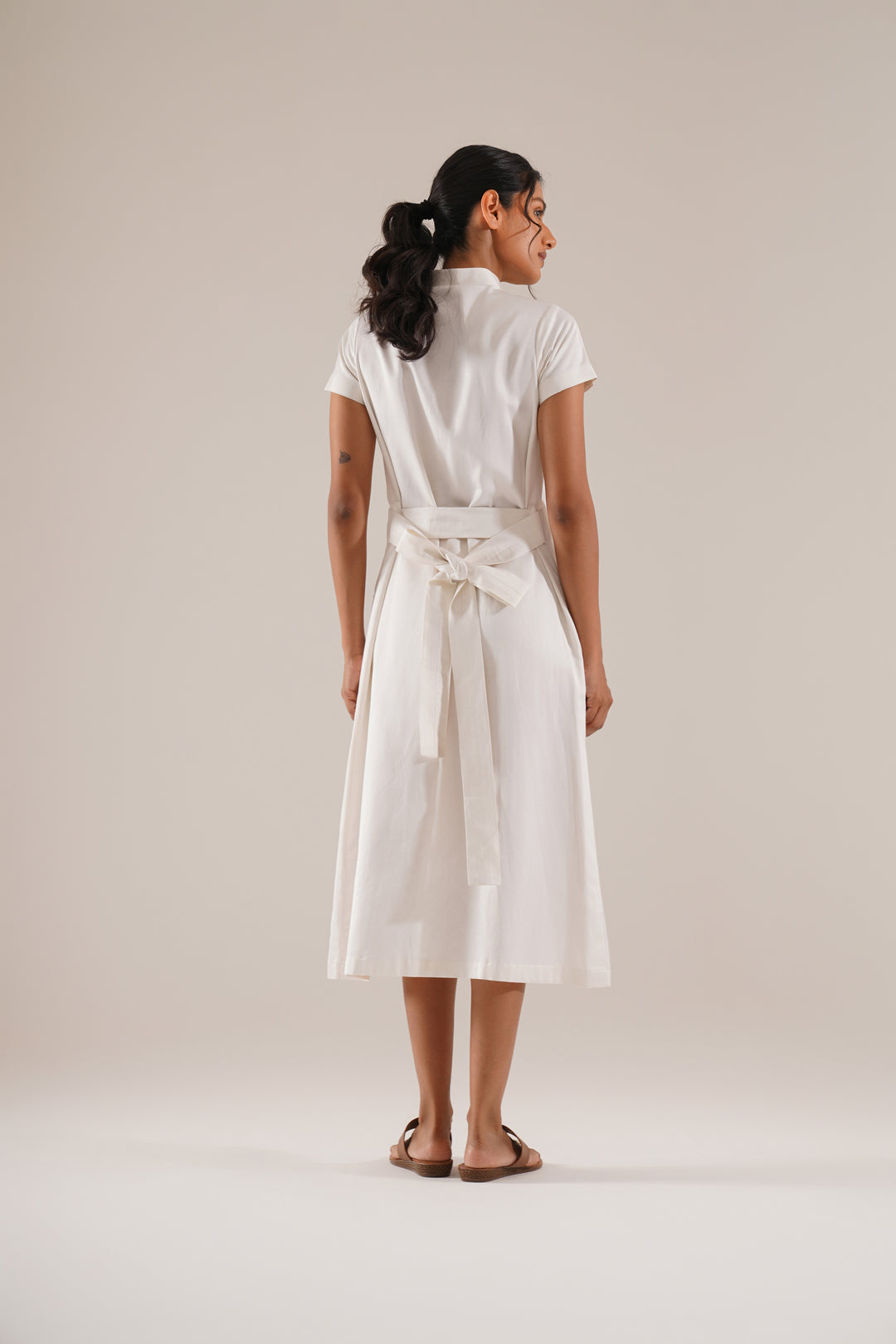 Leaf Pockets Shirt Dress