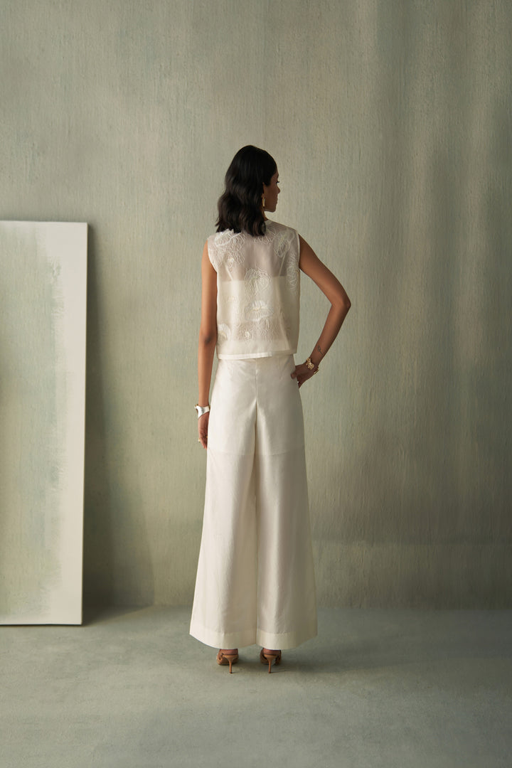 Foliage Cropped Jacket And Trousers Set