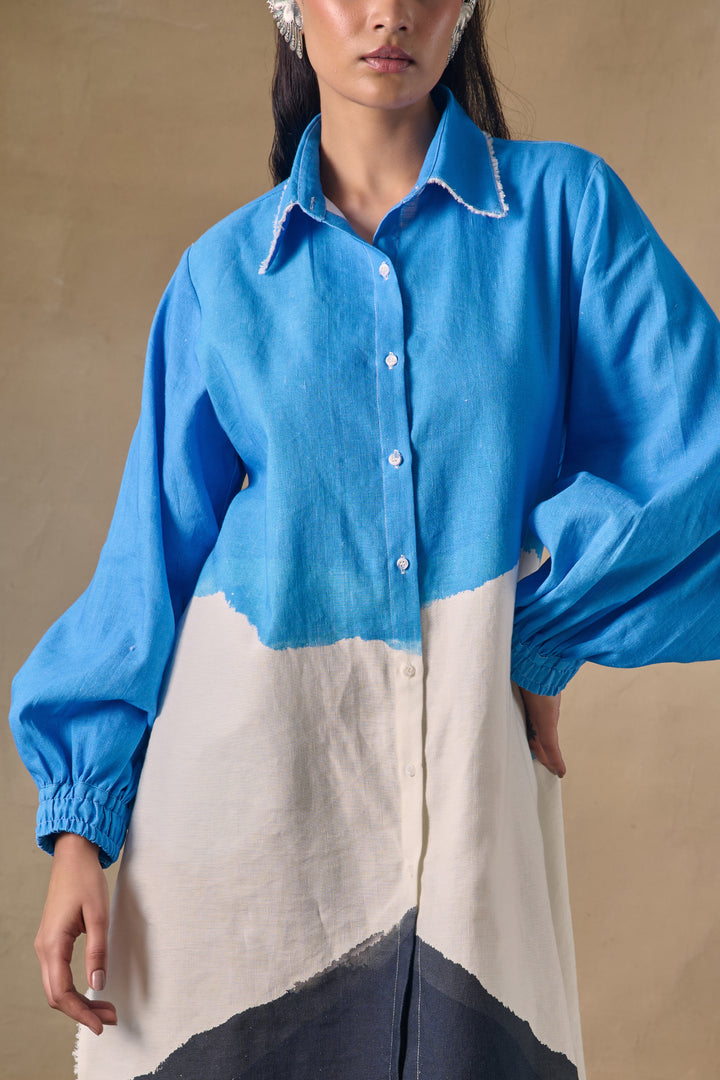 Blue Washed Shirt Dress