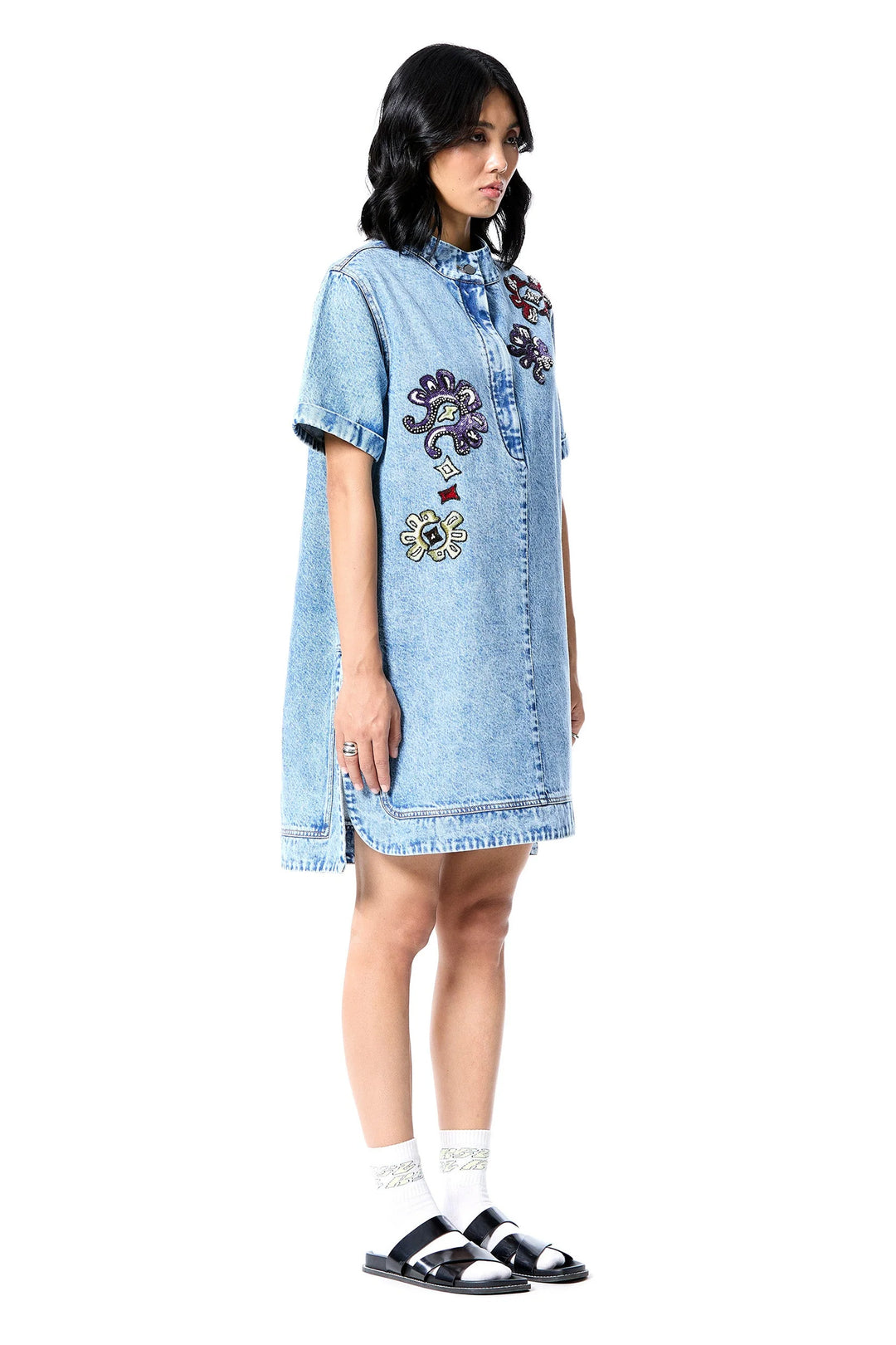 'Neo Glow' Denim Dress