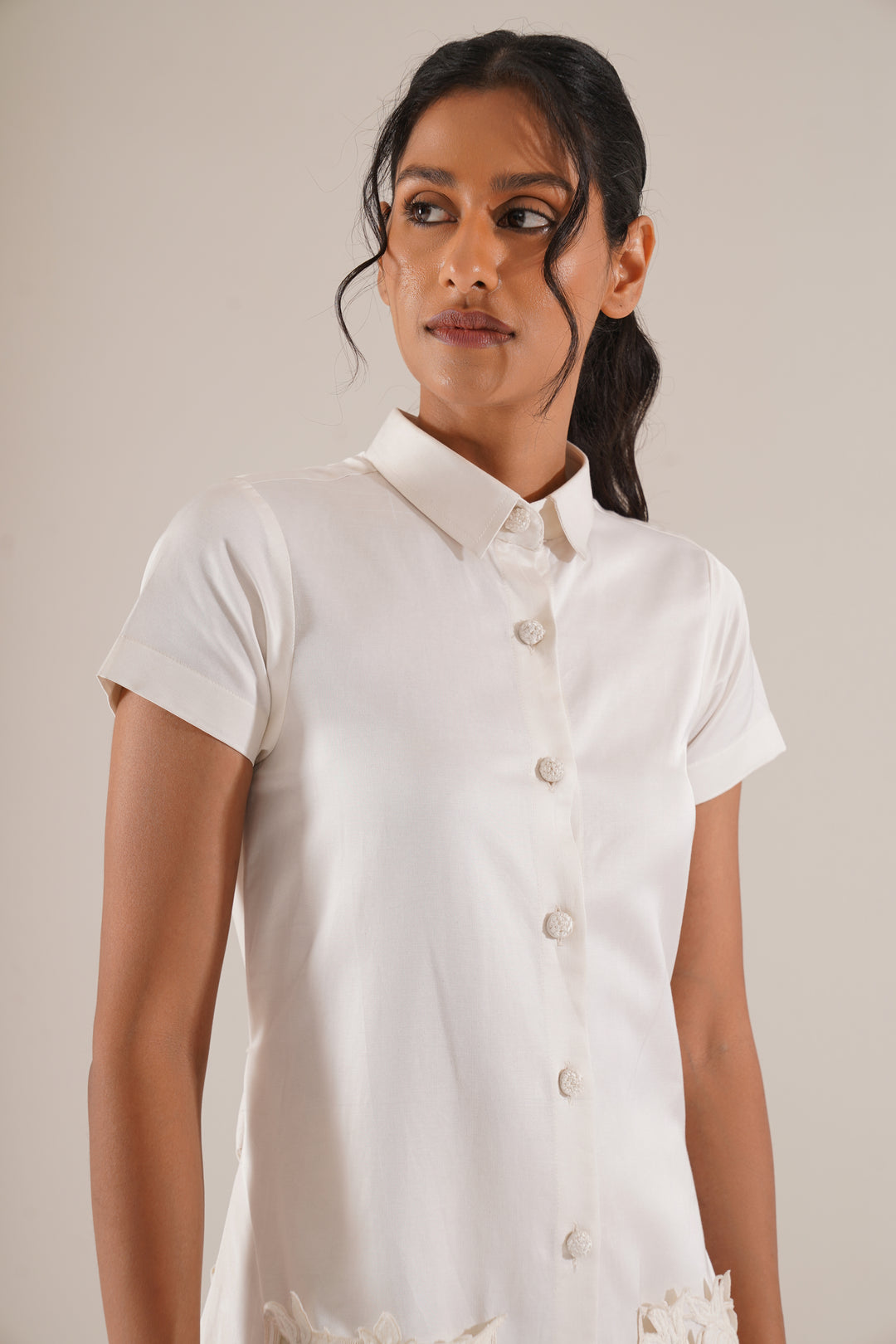 Leaf Pockets Shirt Dress