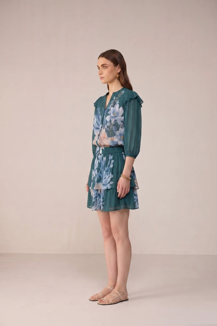 Camille Blouse Co-ord set Green