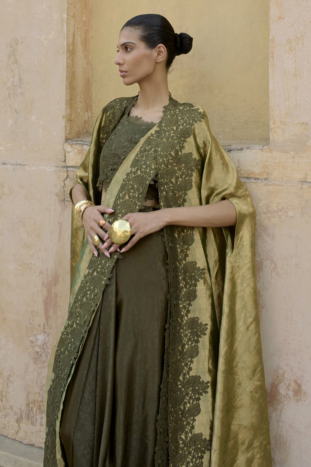TISSUE JACKET SAREE SET