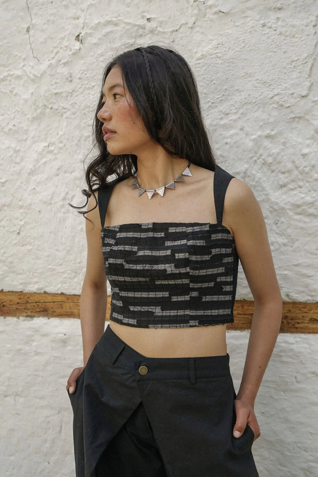 Basgo Textured Bustier – Noir