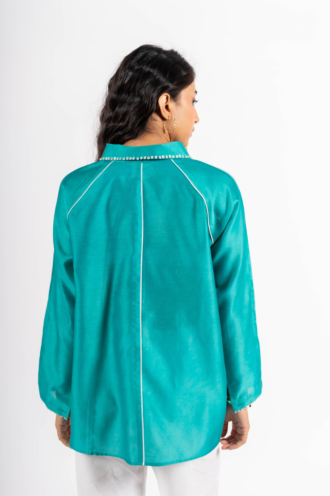 Harper Shirt Teal Blue