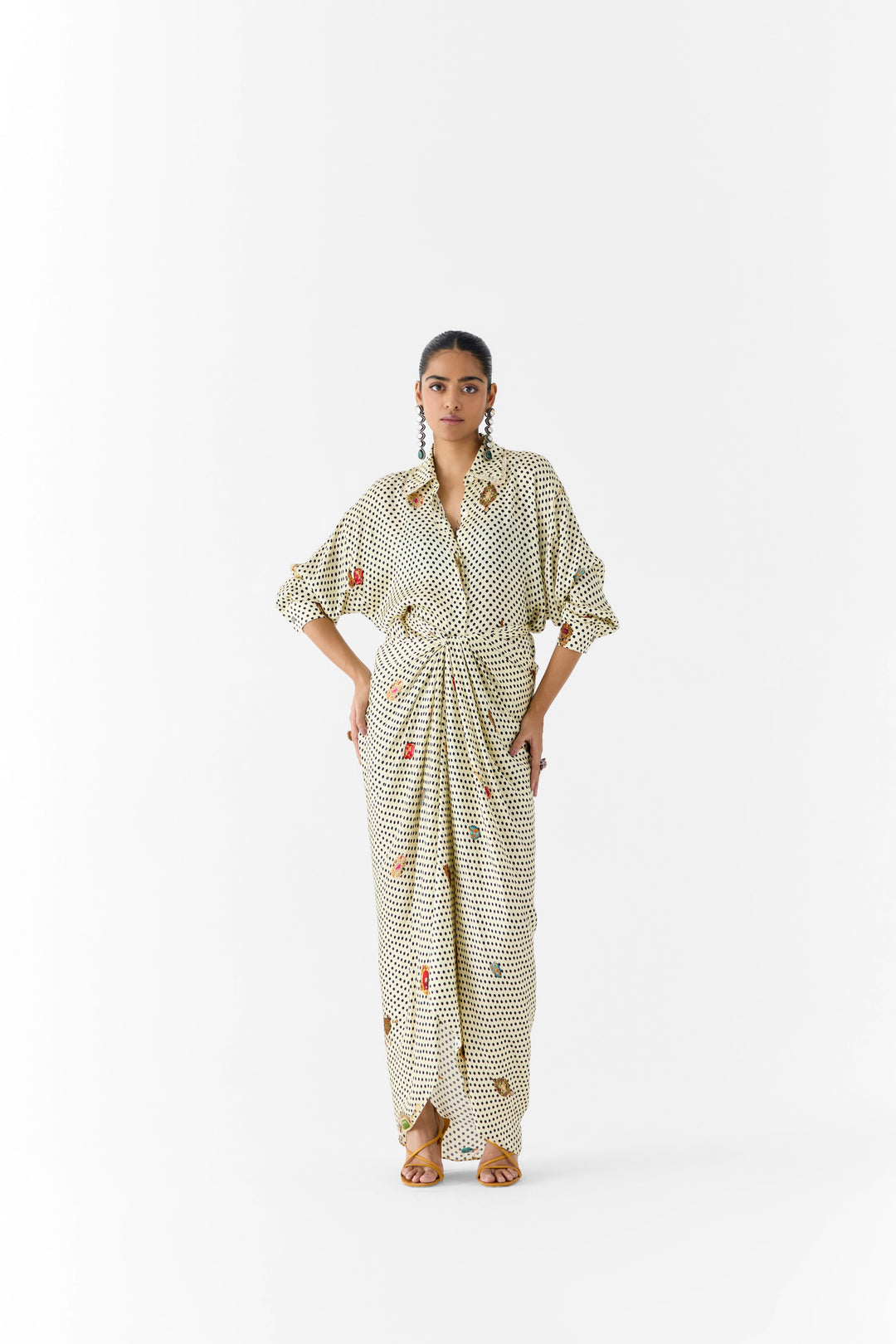 PEARL POLKA DOT SHIRT DRESS
