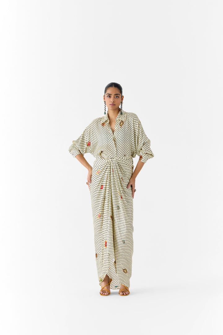PEARL POLKA DOT SHIRT DRESS