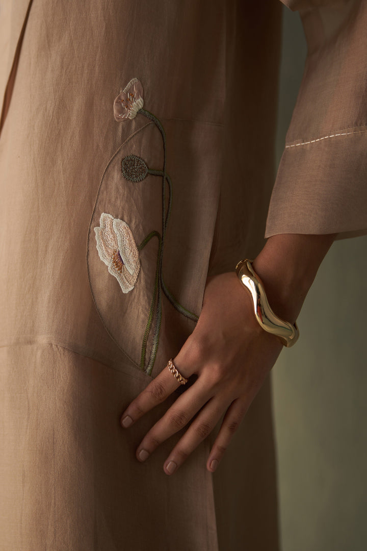 Blossom and bud Panelled overlay- sand