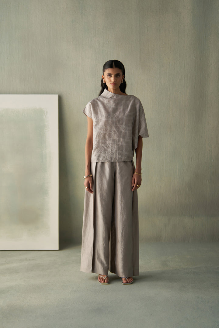 Steel Grey Silk Co-Ords