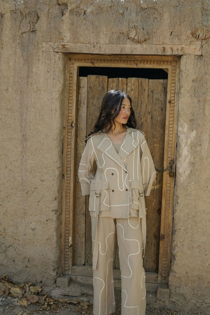 Hemis Double-Breasted Jacket – Sand