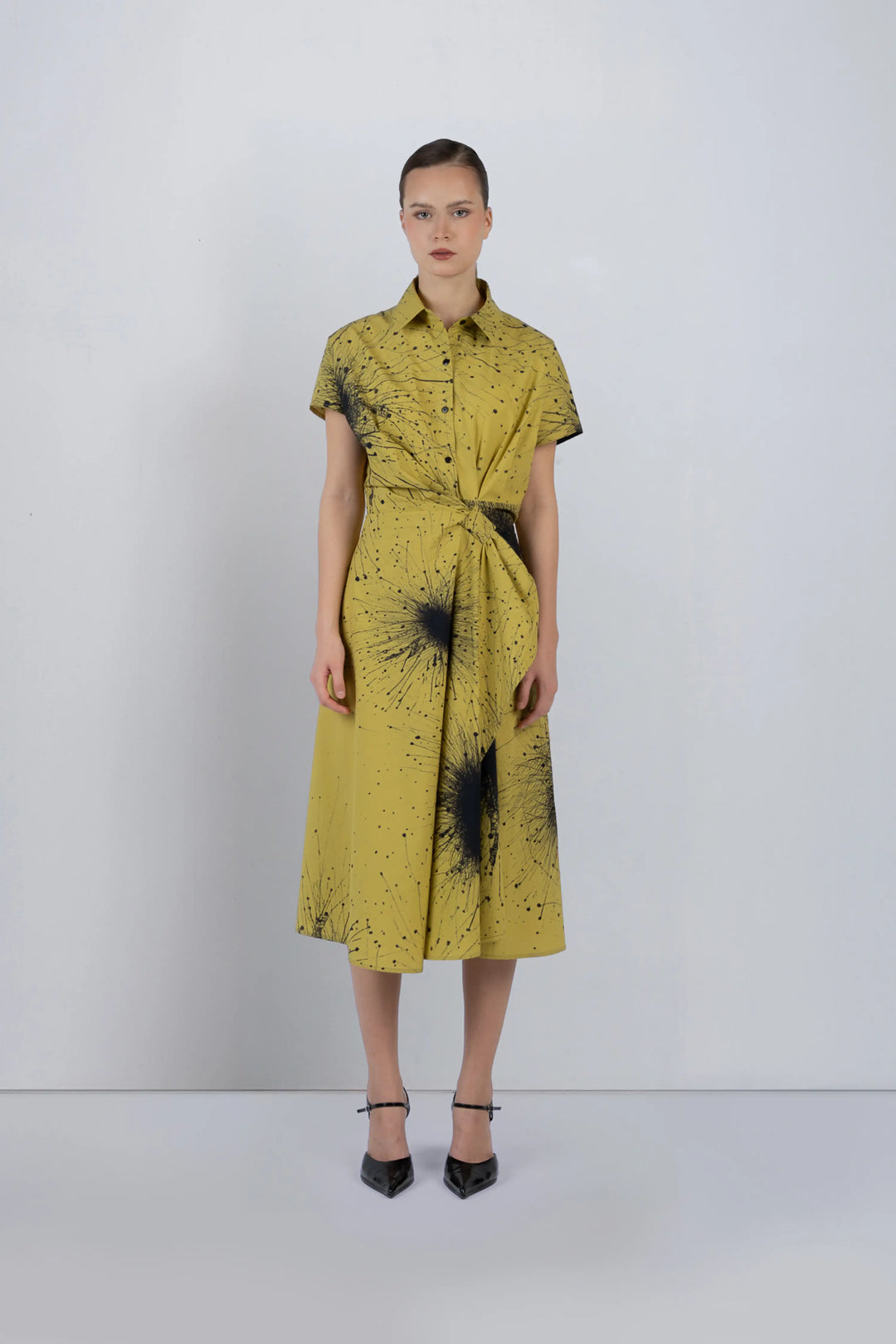 Wrap Dress in Splatter Print