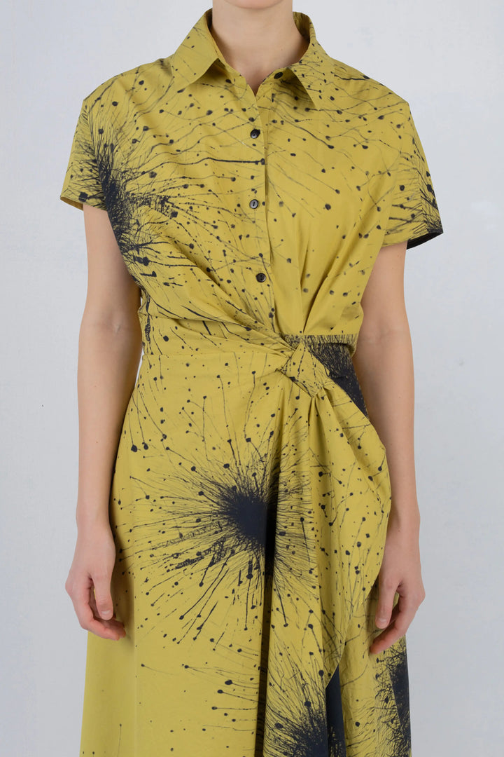 Wrap Dress in Splatter Print