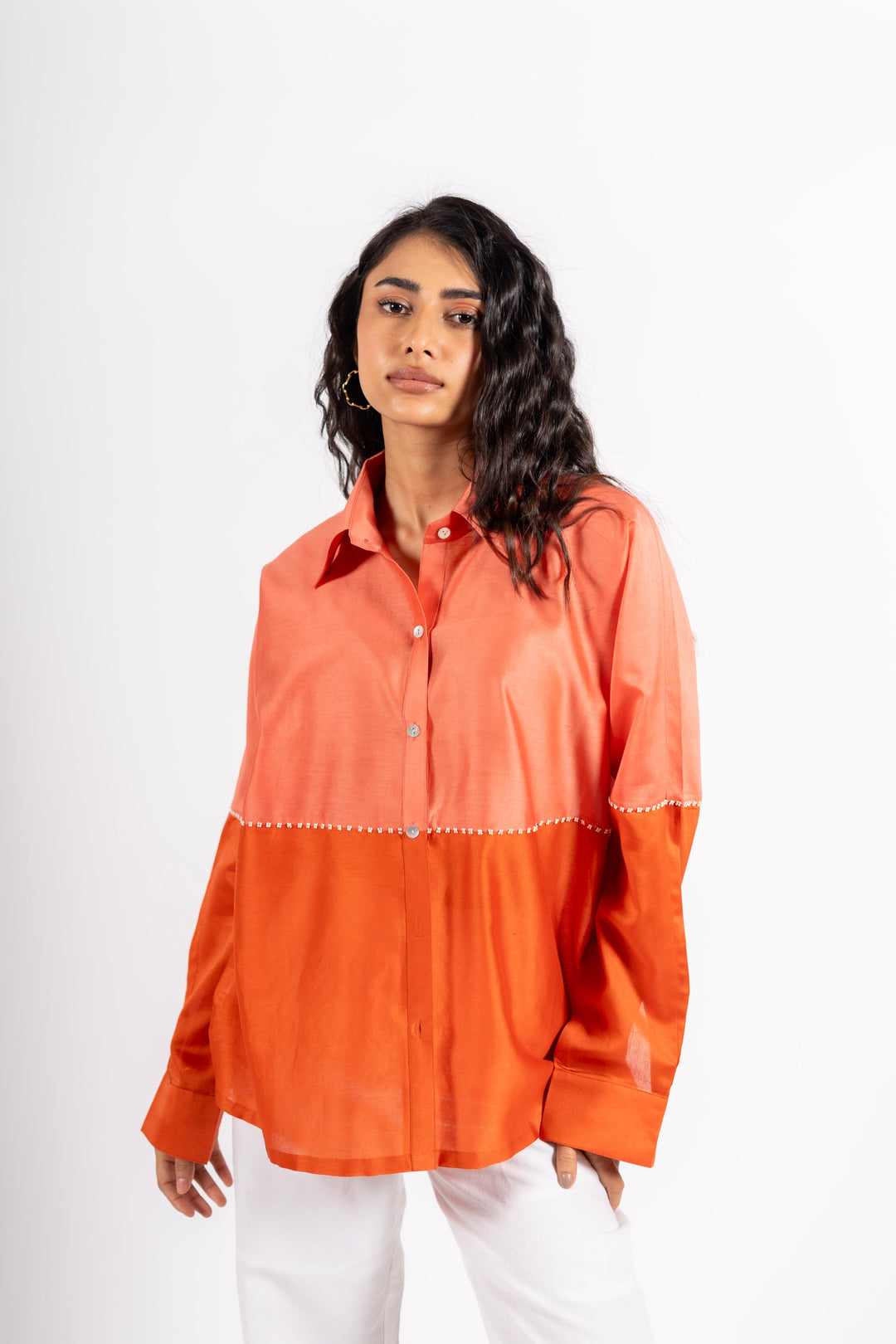 Beanie Shirt Two Tone Orange- Pink