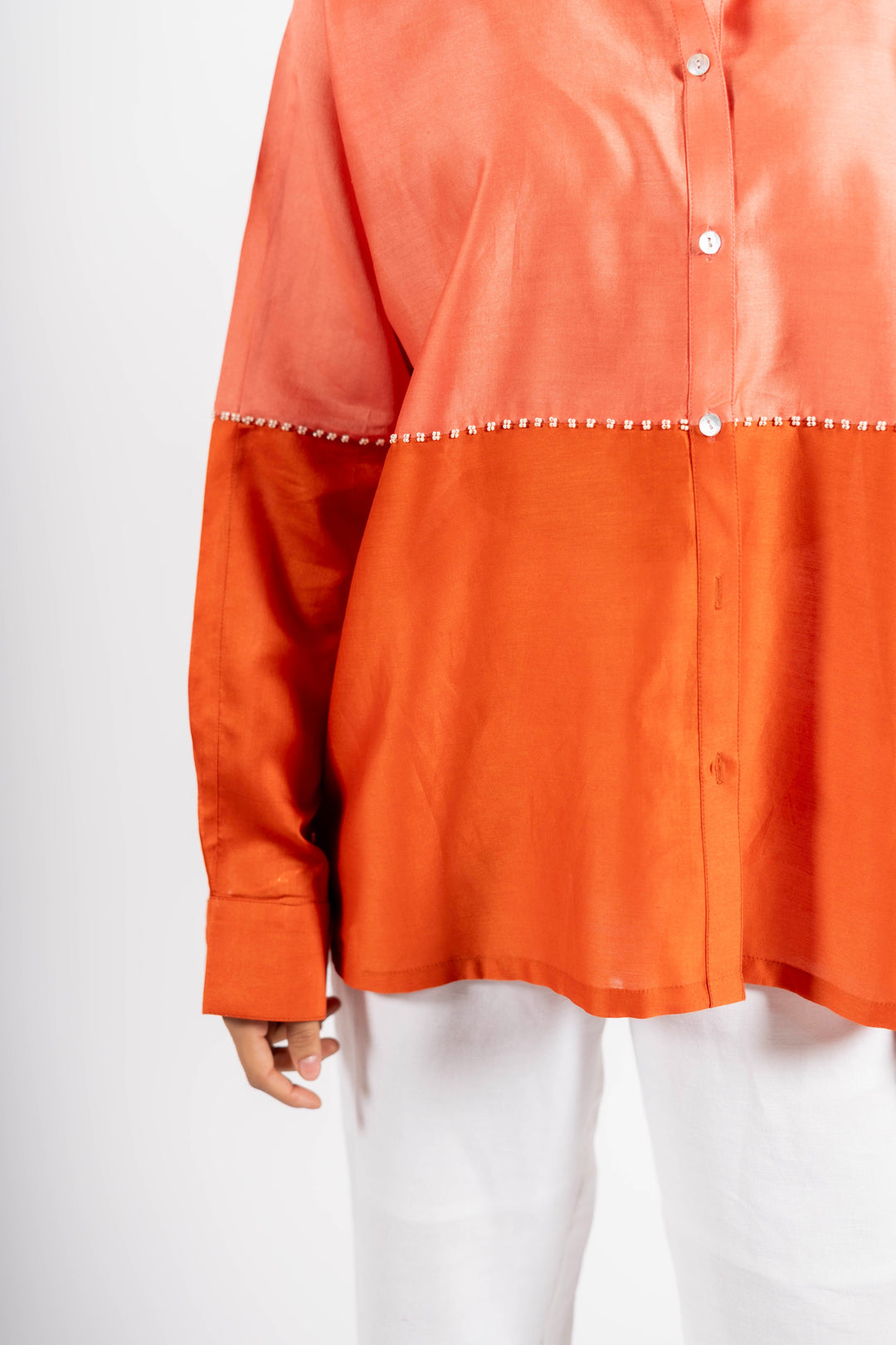 Beanie Shirt Two Tone Orange- Pink