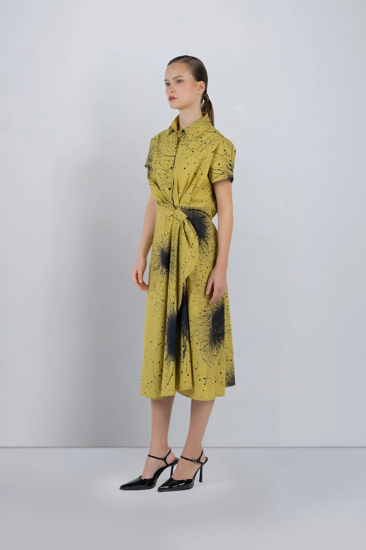 Wrap Dress in Splatter Print