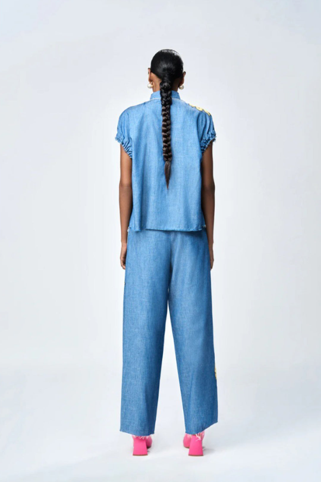 DAISY ELASTICATED TOP WITH FLARED PANTS