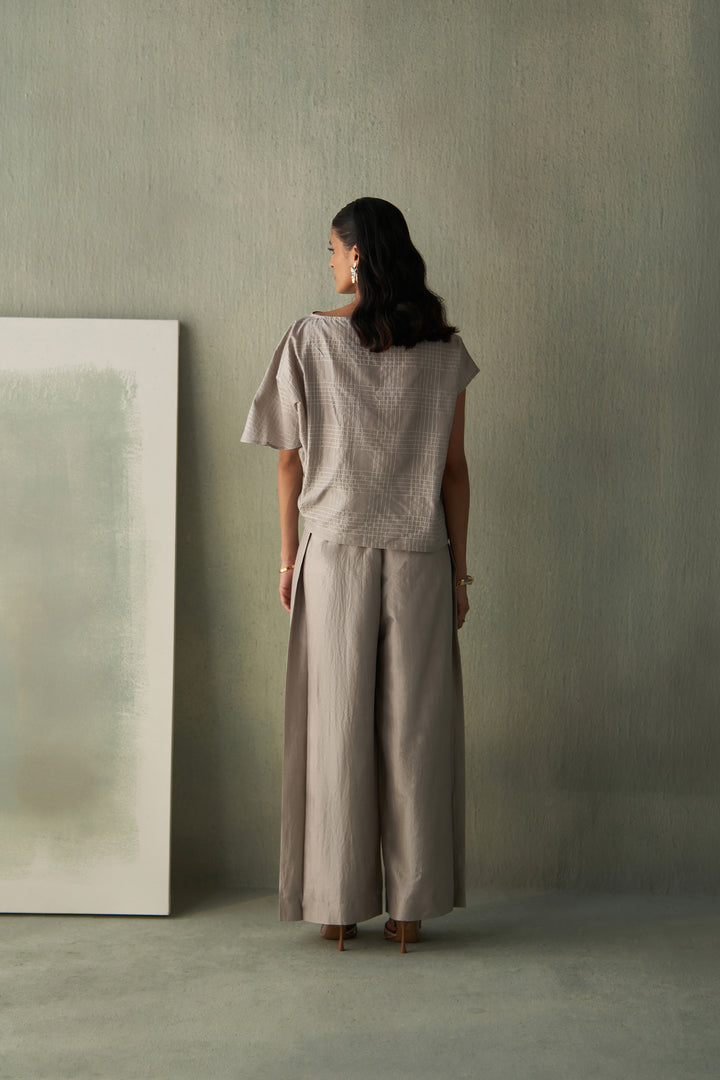 Steel Grey Silk Co-Ords