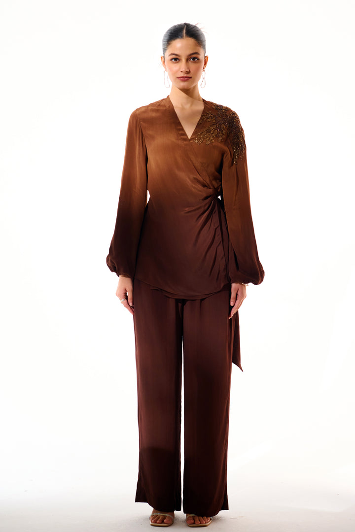 Wrap Around Coord Set- Brown