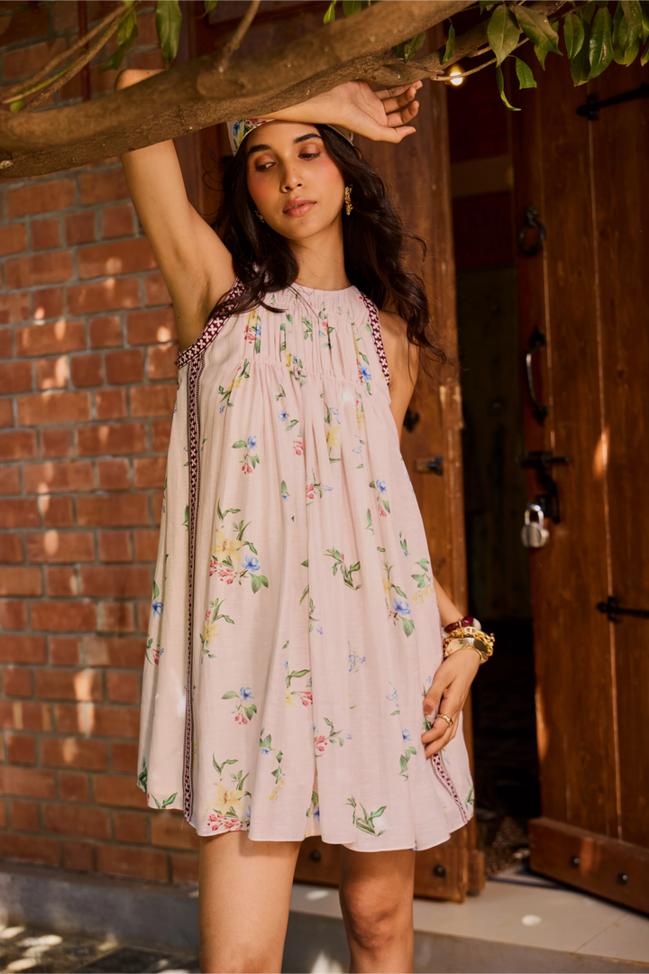 Rosé Floral Shift Dress