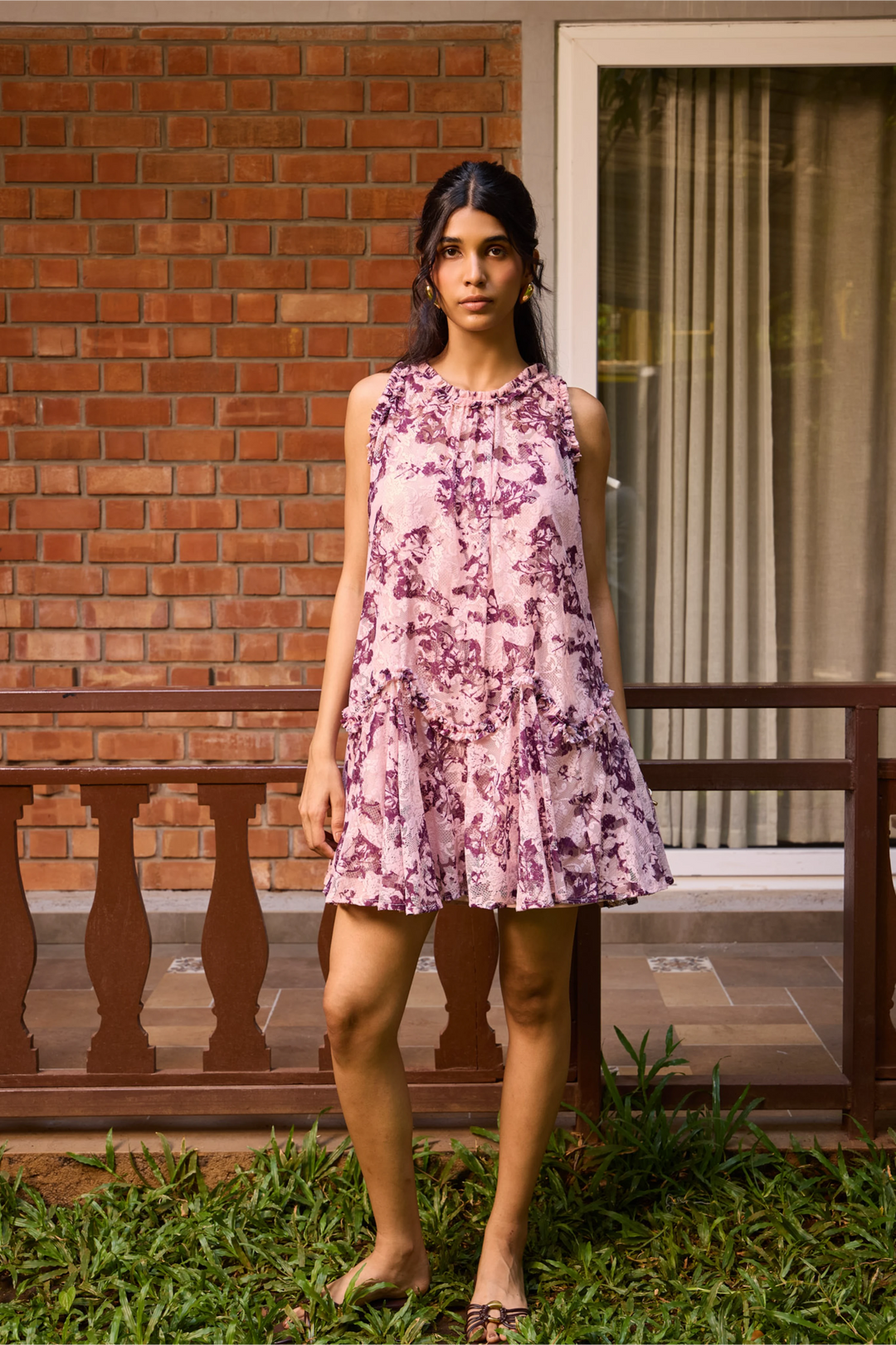 Plum Lace Short Dress