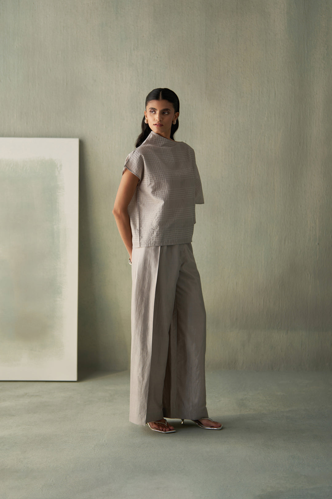 Steel Grey Silk Co-Ords