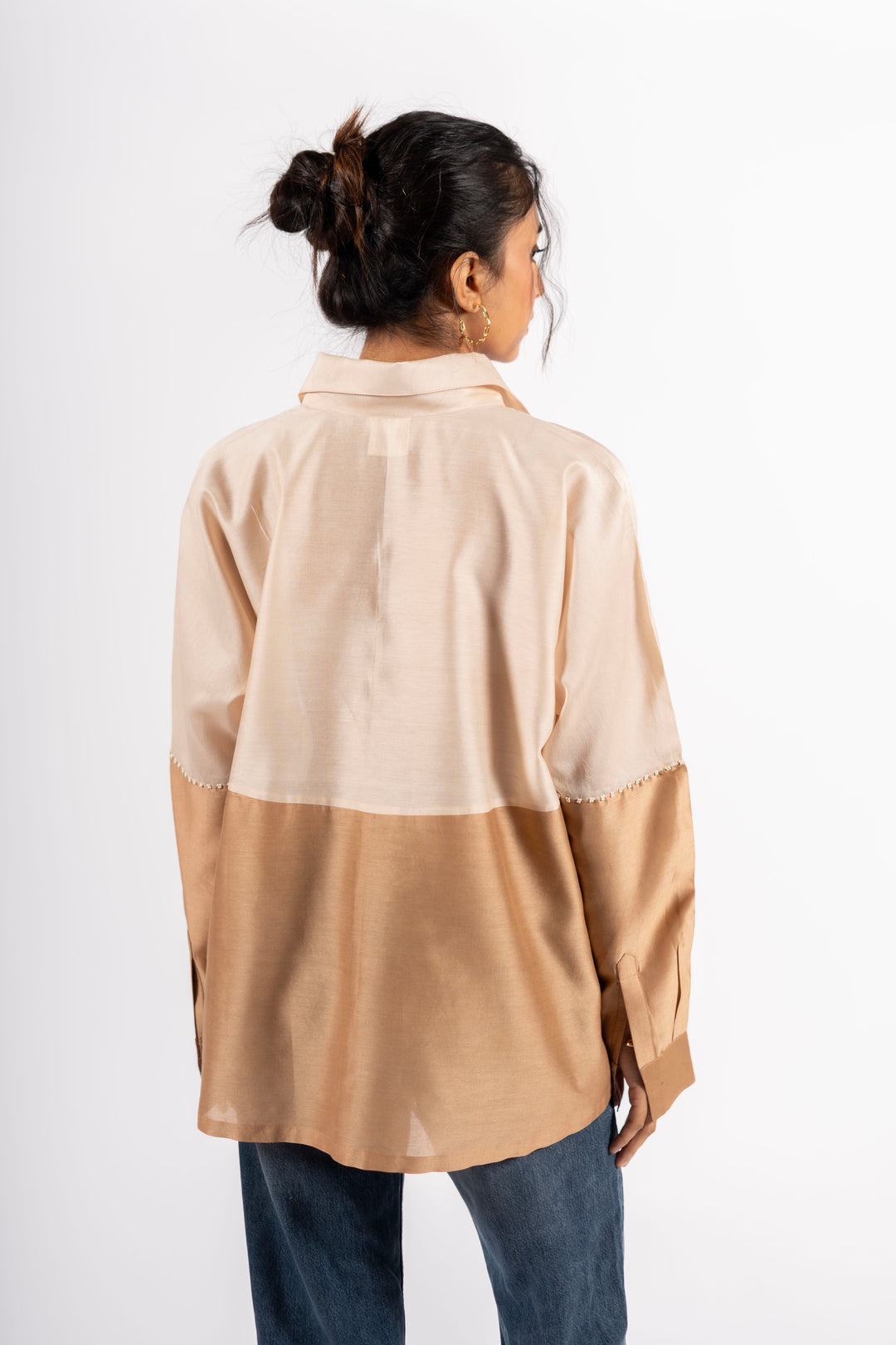 Beanie Shirt Two Tone Taupe-Ecru