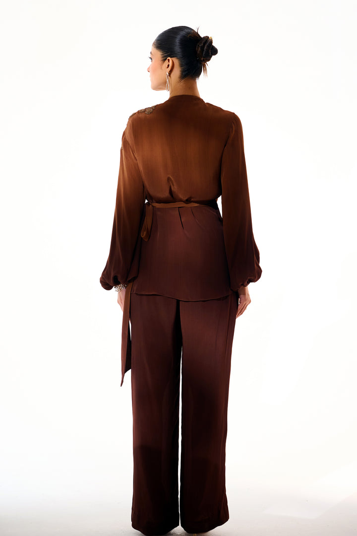 Wrap Around Coord Set- Brown