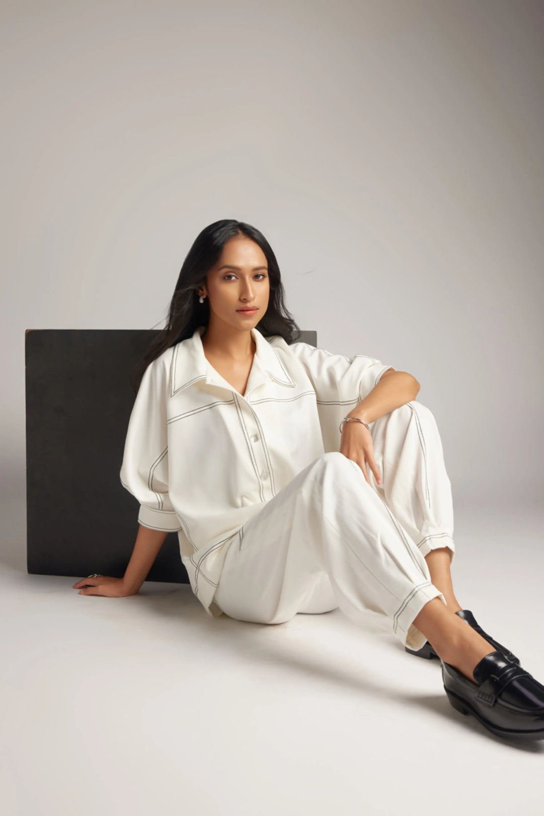 White Jacket Shirt & Jogger Pant