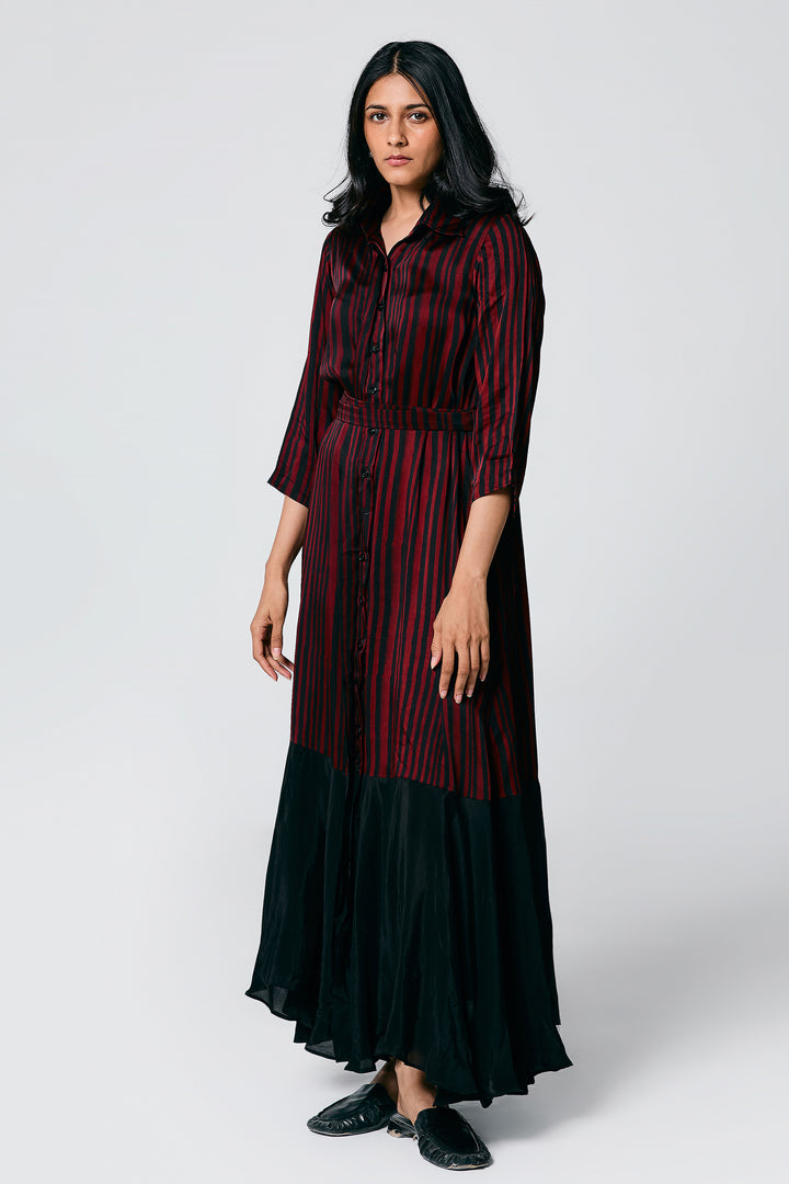 STRIPES DRESS WITH BELT