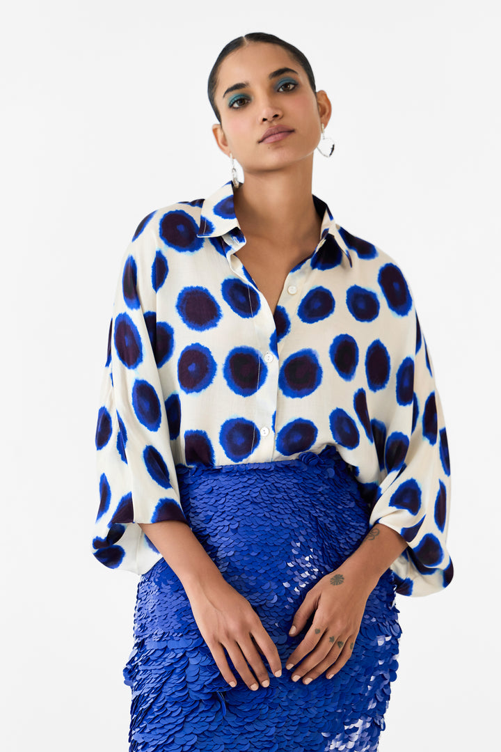 INDIGO SEQUIN SKIRT