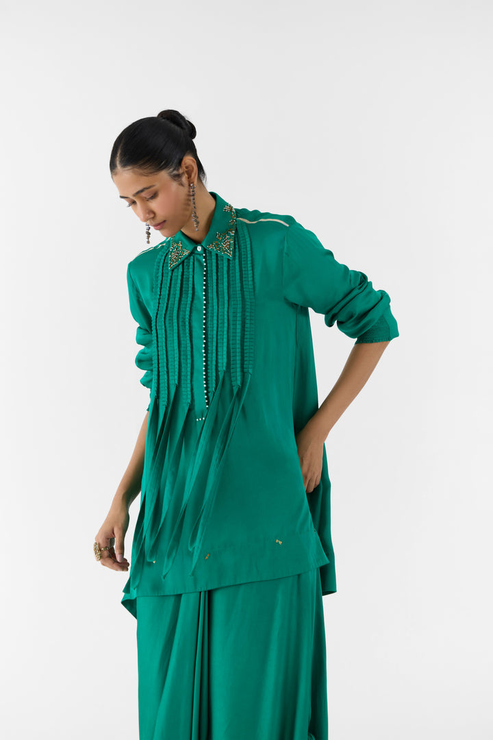 JASPER ASYMMETRIC SHIRT AND KNOT SKIRT