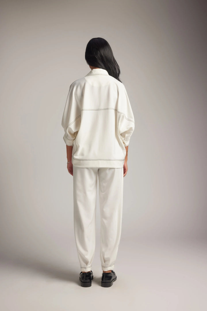 White Jacket Shirt & Jogger Pant