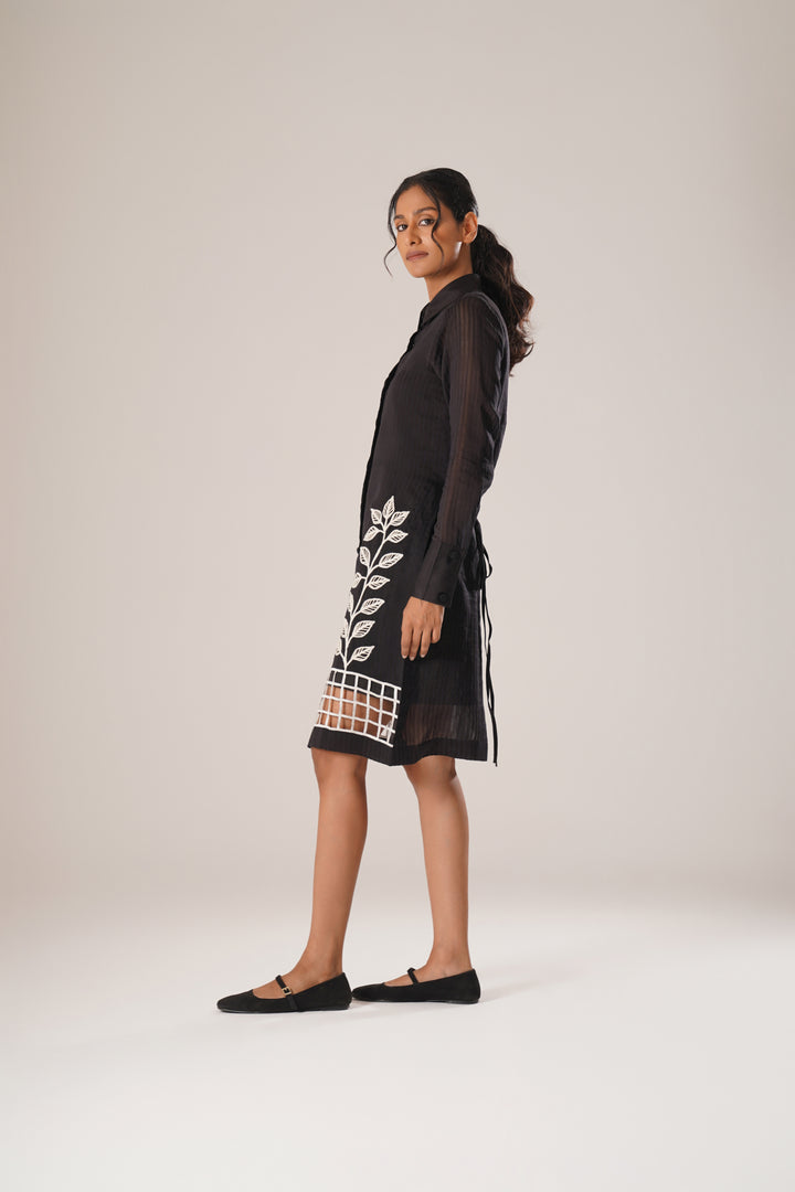 Through the Grid Shirt Dress