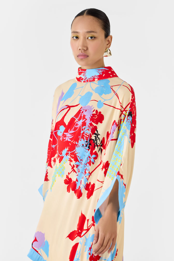 CREAM IKIGAI KIMONO DRESS