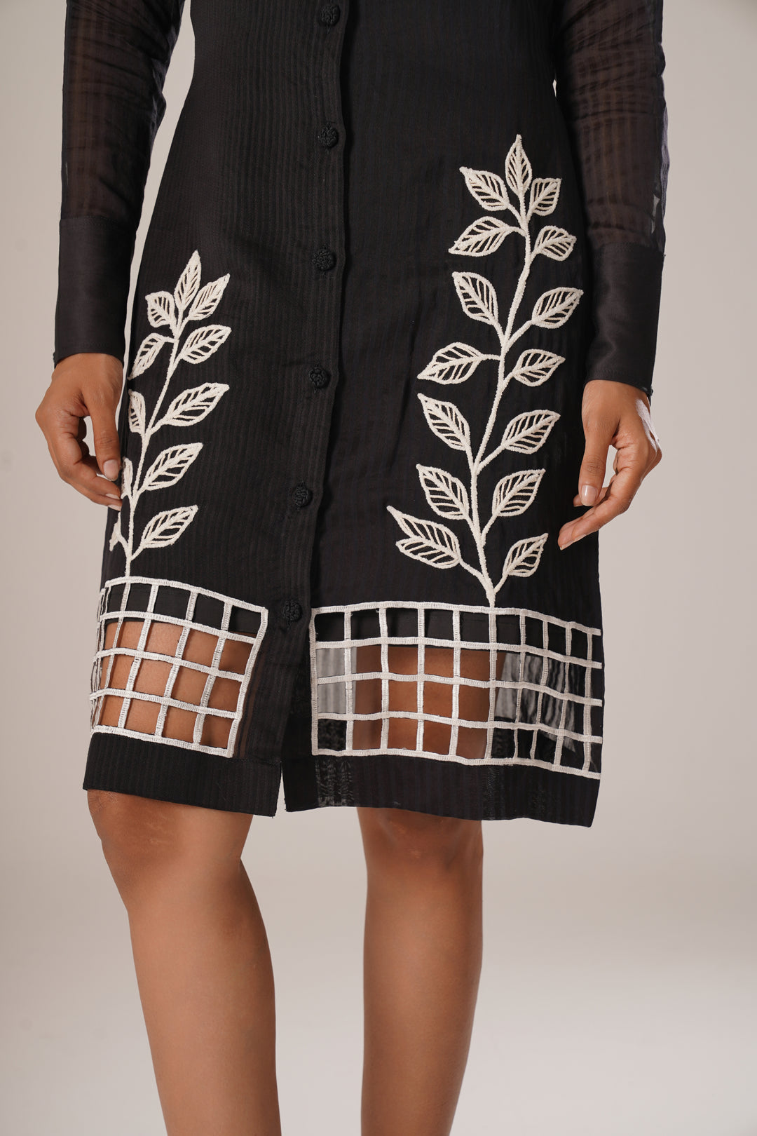 Through the Grid Shirt Dress