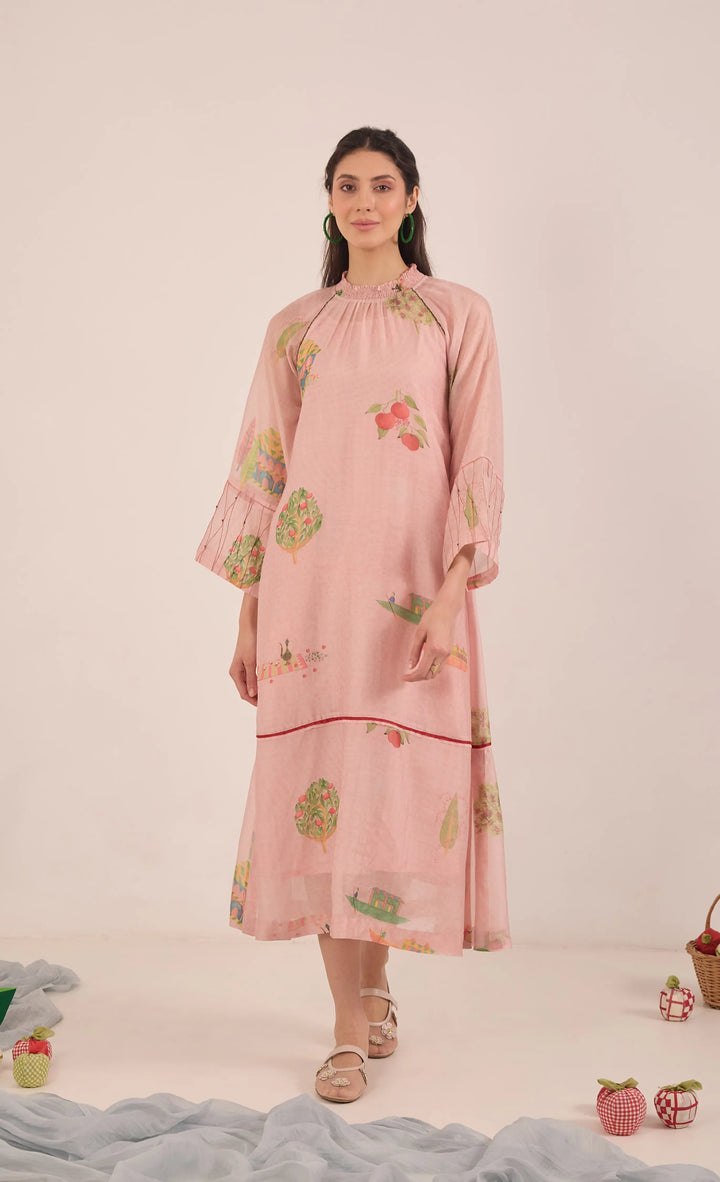 Gulposh: Cotton Silk Raglan Dress