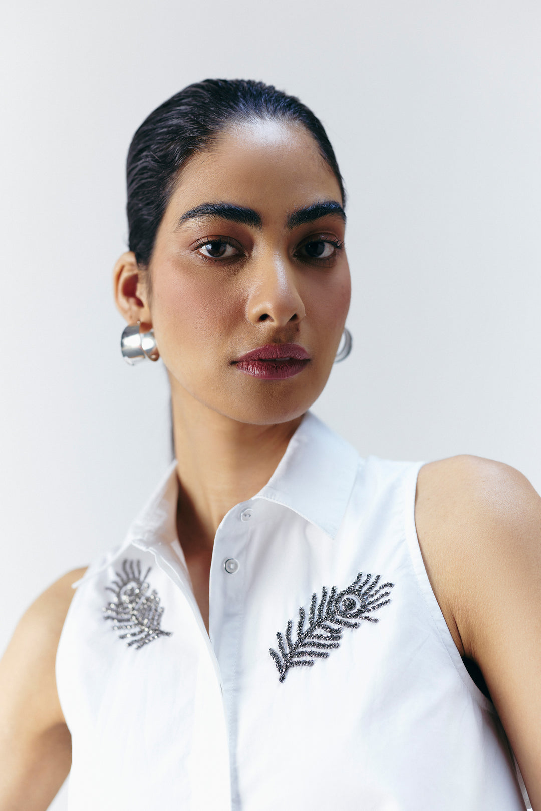FEATHER EMBELLISHED SHIRT