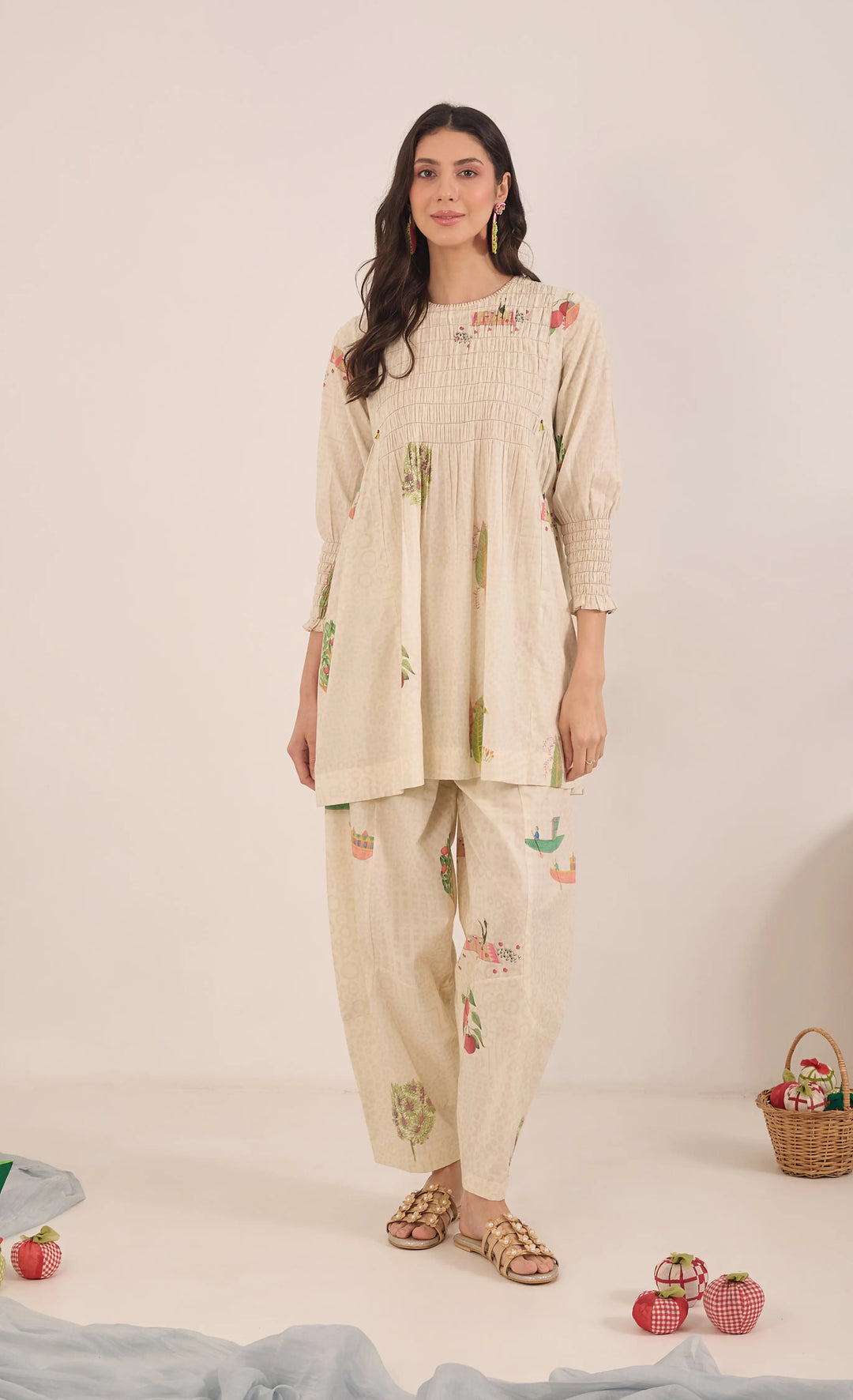 Gulposh: Smocking Cotton Coord Set