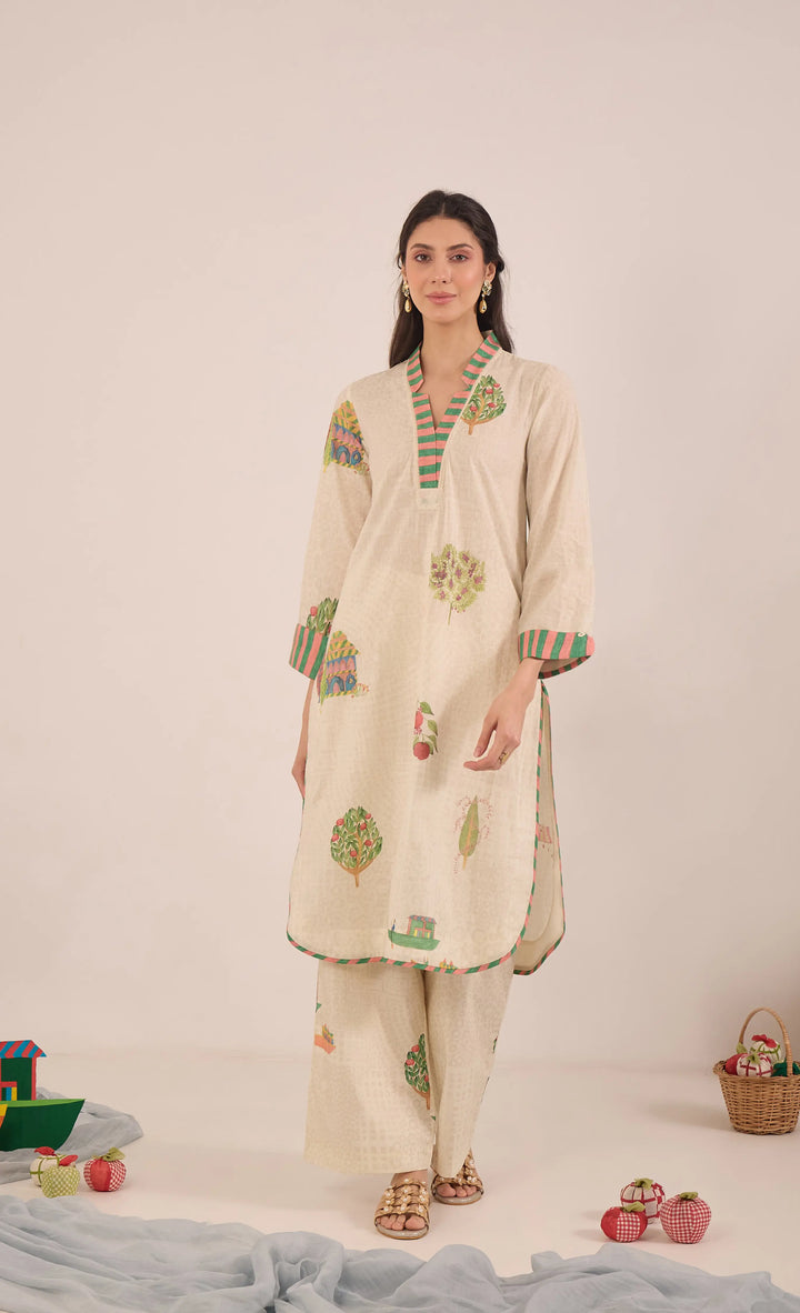 Gulposh: Cotton V-Neck Coord Set