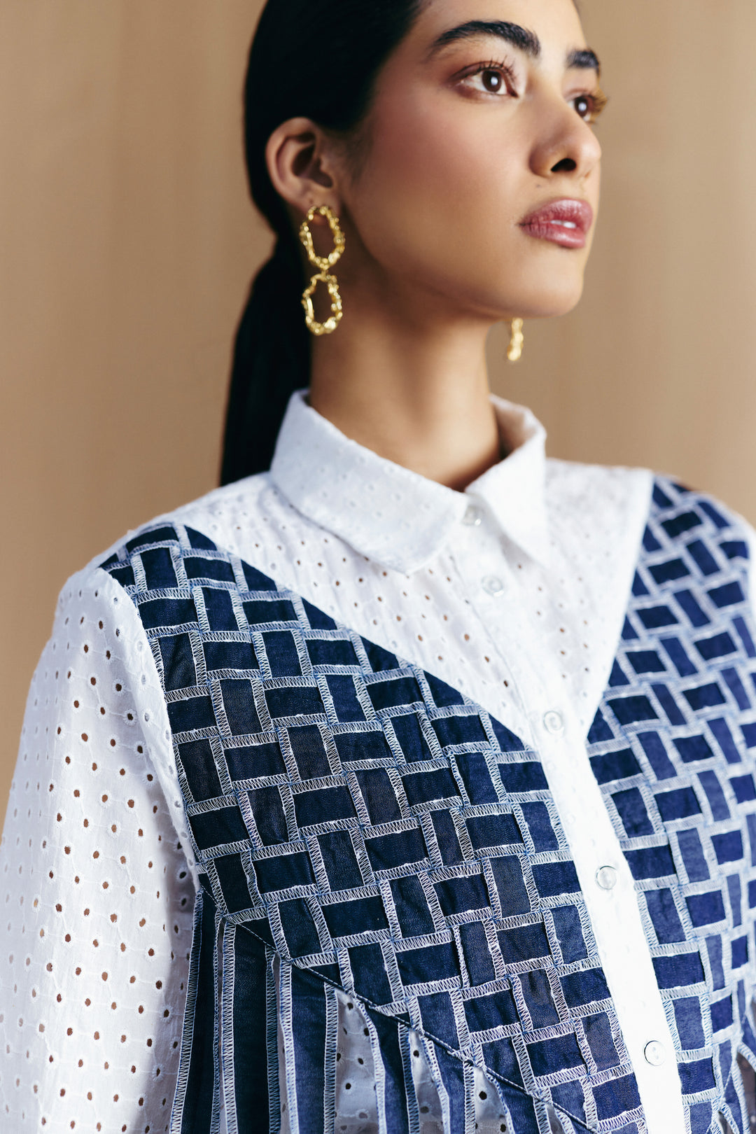 SCHIFFLI WEAVE WORK SHIRT