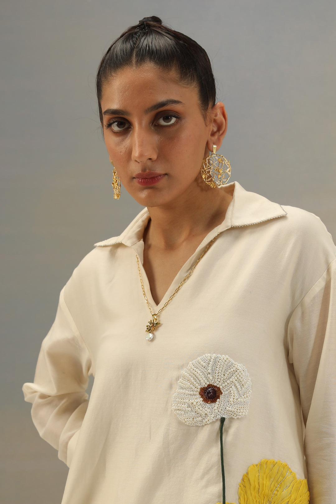 Figmenterie Flowerburst pearl Drop pendant