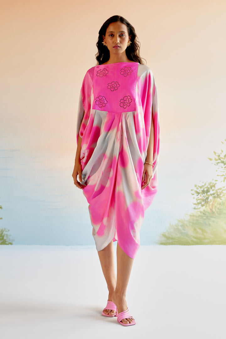 Echo Garden Pink Silk Dress
